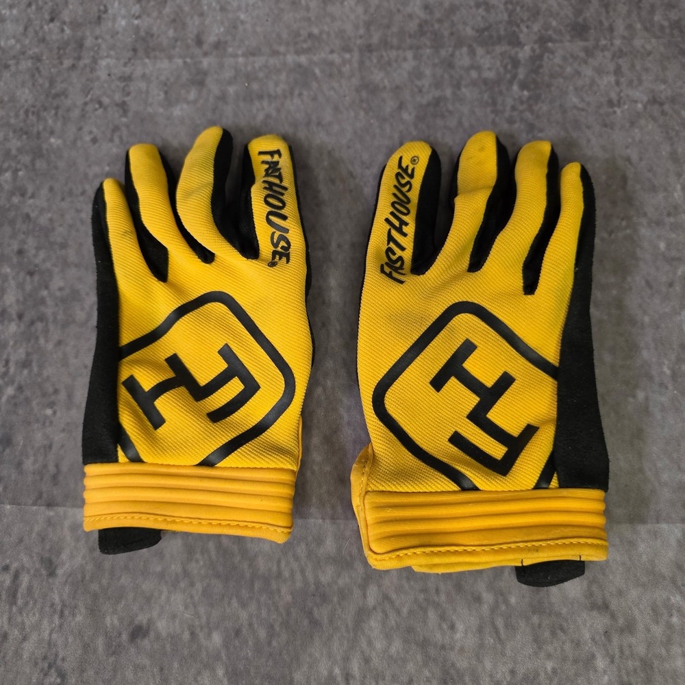 Fasthouse Speed Style Youth Gloves Yellow Black Size Medium 9 Motocross BMX